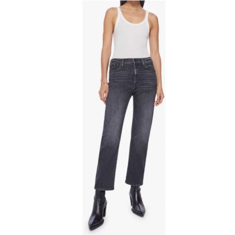 Mother Jeans The Ditcher Zip Ankle in Smoking Section Wash